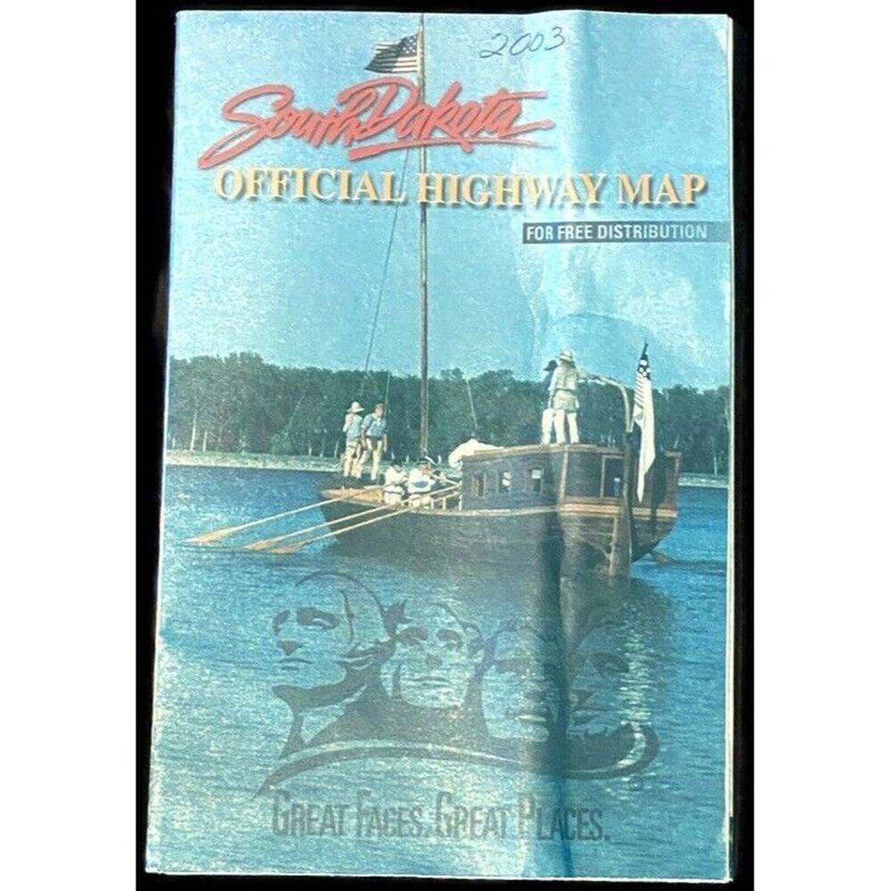 Vtg 2003 South Dakota State Map Official Highway Vacation Travel Visitor